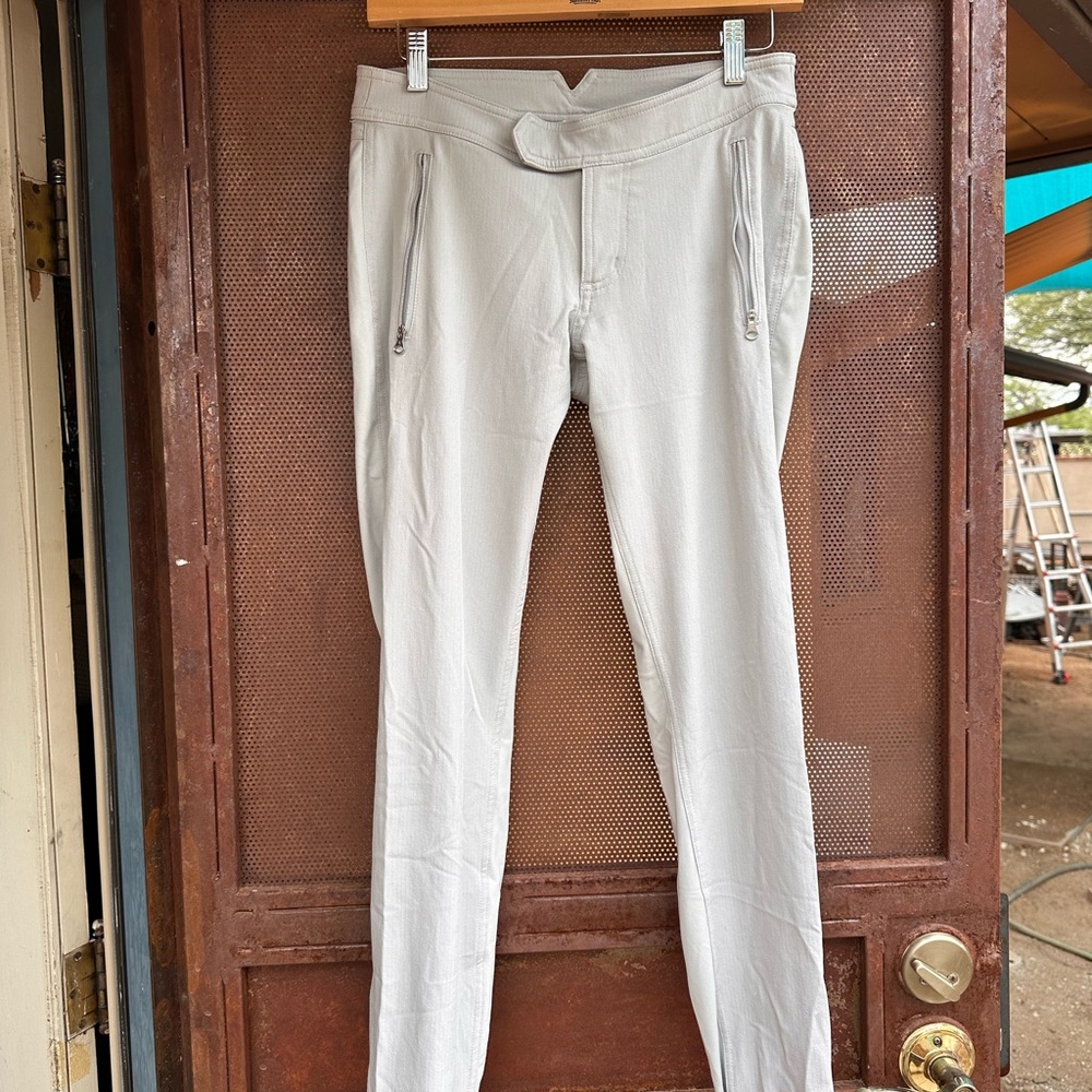 lululemon athletica Cream Slim Tapered Ponte Pants with Zip Pockets